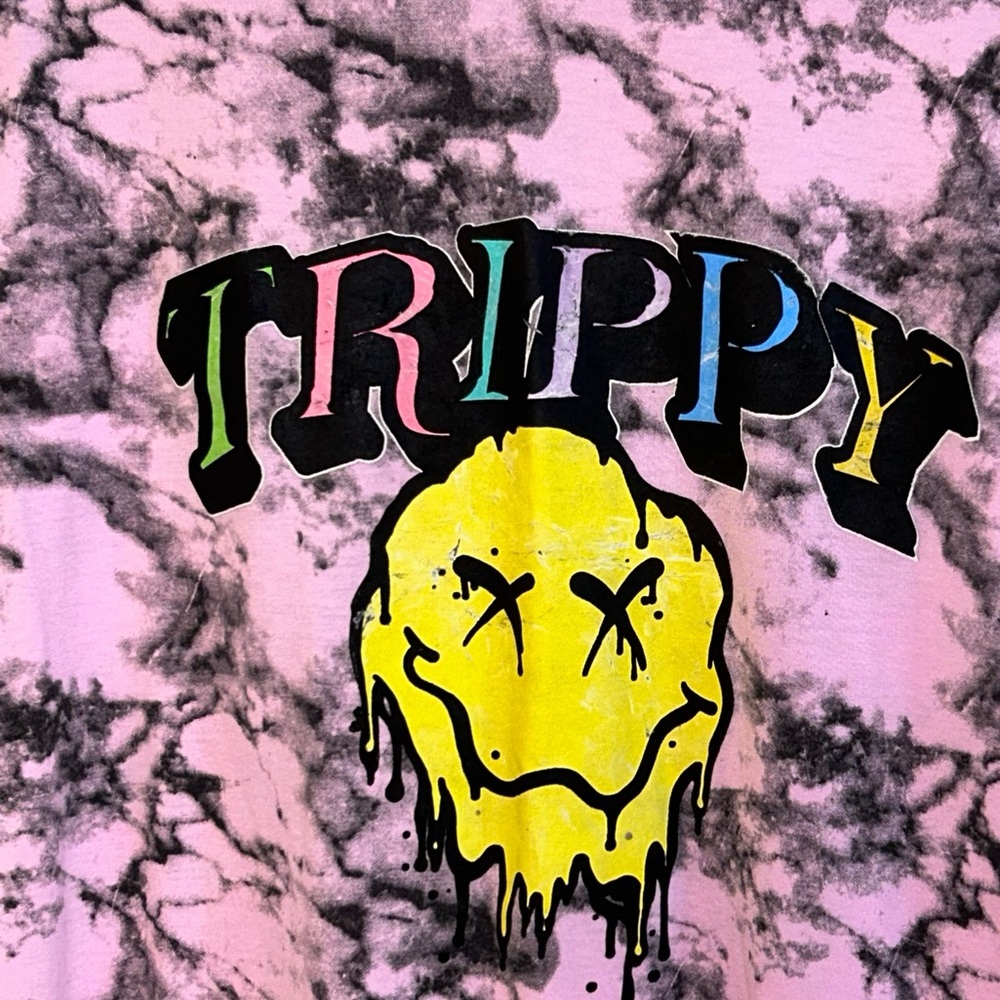 Men’s LAUNDER Trippy Pink Groovy Tie Dye Long Sleeve T-Shirt Vintage‎ Sz M - Picture 3 of 6